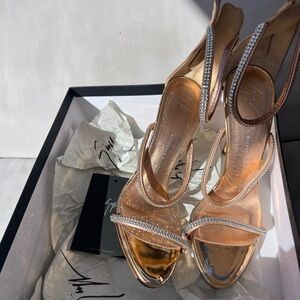 Giuseppe Zanotti Rose Gold Crystal Harmony Stiletto Heels
